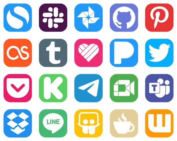 Social Media Icons Your Designs Google Meet Messenger Pandora Telegram — Stok Vektör
