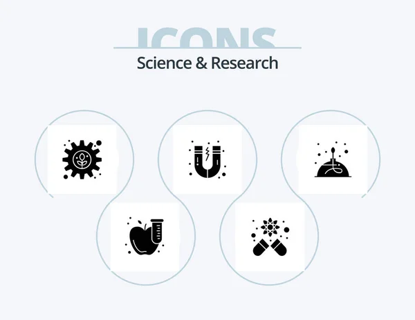 Science Glyph Icon Pack Icon Design Lab Burner Gear Alcohol — Stockový vektor