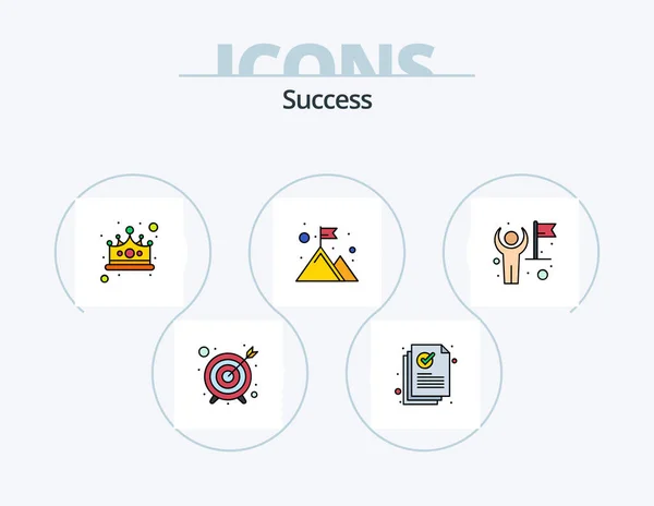 Sucess Line Filled Icon Pack Icon Design Reward Date Review — Stock vektor