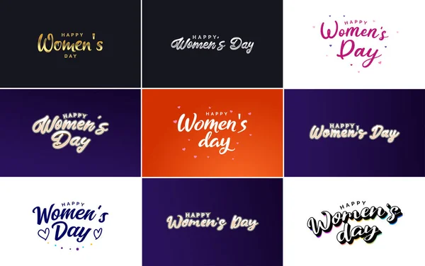 International Women Day Lettering Love Shape Suitable Use Cards Invitations — Vettoriale Stock