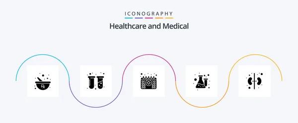 Medical Glyph Icon Pack Including Human Laboratory Appointment Lab Chemistry — Stockový vektor