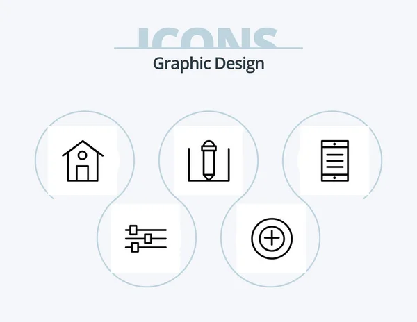 Design Line Icon Pack Icon Design Text Write Cell Rectangle — Stockvektor