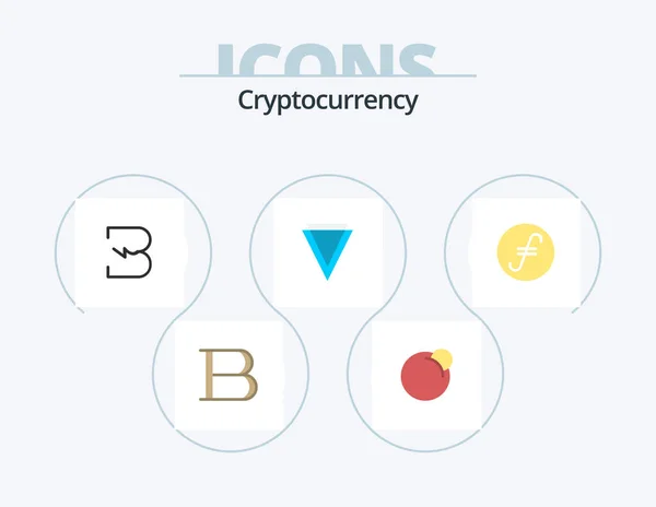 Cryptocurrency Flat Icon Pack Icon Design Coin Crypto Currency Burst — Stock vektor
