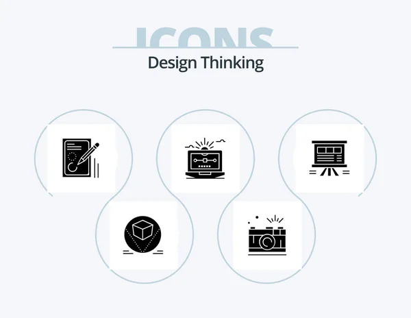 Design Thinking Glyph Icon Pack Icon Design Computer File Capture — Stok Vektör