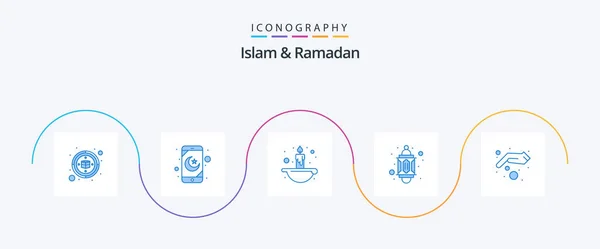 Islam Ramadan Blue Icon Pack Including Islam Charity Islam Alms — Image vectorielle