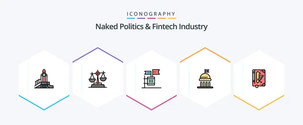 Naked Politics Fintech Industry Filledline Icon Pack Including Vote Political — Stock Vector