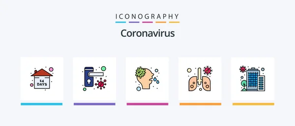 Coronavirus Line Filled Icon Pack Including Nose Doorknob Virus News — Vector de stock