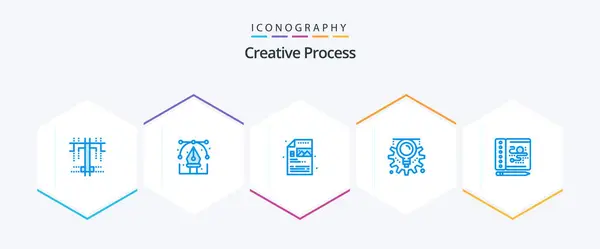 Creative Process Blue Icon Pack Including Process Process Creative Creative — Stockový vektor
