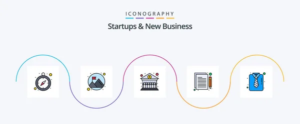 Startups New Business Line Filled Flat Icon Pack Including Suiting — стоковый вектор