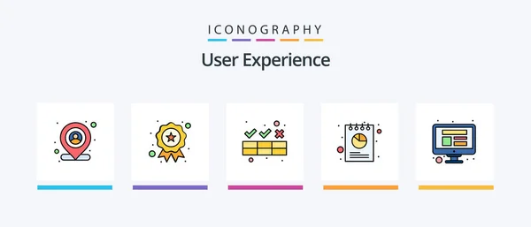 User Experience Line Filled Icon Pack Including Award Rotate Clean — Vetor de Stock