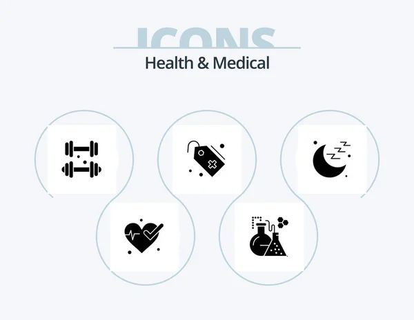 Health Medical Glyph Icon Pack Icon Design Sign Medical Fitness — Stok Vektör