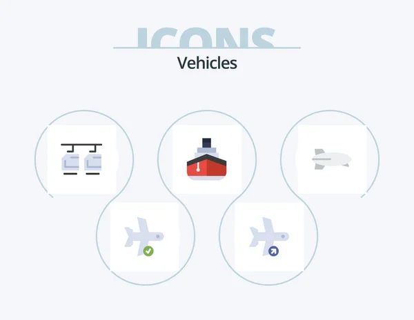 Vehicles Flat Icon Pack Icon Design Transportation Filled Take Cruise — Archivo Imágenes Vectoriales