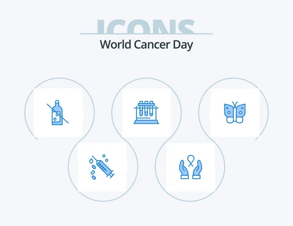 World Cancer Day Blue Icon Pack Icon Design Freedom Science — Archivo Imágenes Vectoriales
