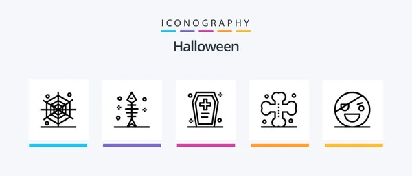Halloween Line Icon Pack Including Ghost Holiday Halloween Halloween Scary — Image vectorielle