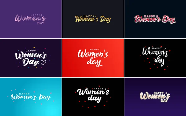 Абстрактный Логотип Happy Women Day Дизайном Вектора Любви Розовом Цвете — стоковый вектор