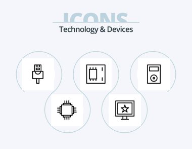 Devices Line Icon Pack 5 Icon Design. systems. electronics. devices. devices. products