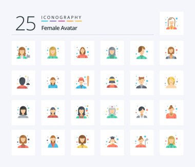 Female Avatar 25 Flat Color icon pack including technologist. specialist. web developer. expert. beautician