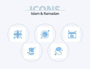 Islam And Ramadan Blue Icon Pack 5 Icon Design. islam. star moon. geometric. muslim. art