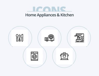 Home Appliances And Kitchen Line Icon Pack 5 Icon Design. salt. exhaust. sofa. kitchen. hood
