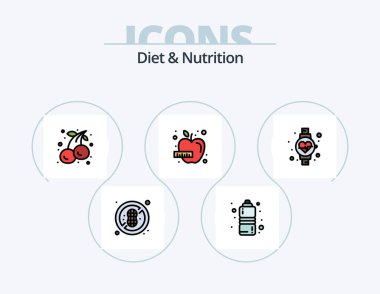 Diet And Nutrition Line Filled Icon Pack 5 Icon Design. protein. additive. healthy. protein. diet