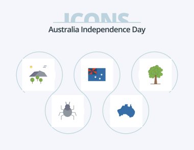Australia Independence Day Flat Icon Pack 5 Icon Design. tree. country. travel. australia. birds