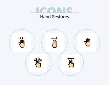 Hand Gestures Line Filled Icon Pack 5 Icon Design. right. up. hand cursor. left