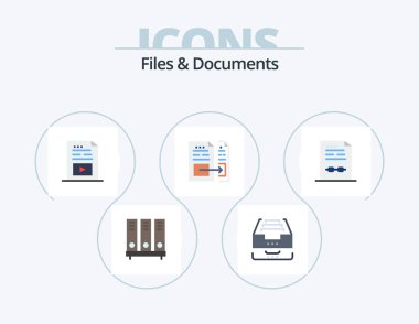 Files And Documents Flat Icon Pack 5 Icon Design. document. account. document. music. media