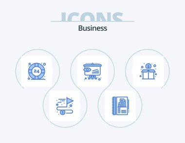 Business Blue Icon Pack 5 Icon Design. donation. strategy. help. insight. business