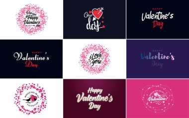 Love word art design with a heart-shaped background and a bokeh effect