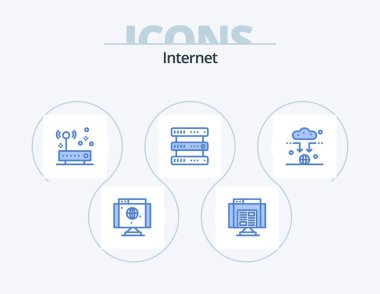 Internet Blue Icon Pack 5 Icon Design. connect. storage. connection. multimedia. database