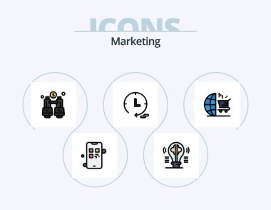 Marketing Line Filled Icon Pack 5 Icon Design. finance. advertising. graph. dollar. finance
