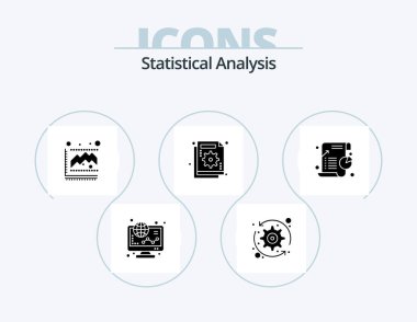 Statistical Analysis Glyph Icon Pack 5 Icon Design. graph. chart. system update. business. statistics