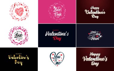 Red flat design Valentine's Day label pack