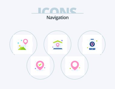 Navigation Flat Icon Pack 5 Icon Design. location. map. navigation. location. pin