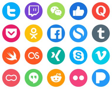 20 Innovative White Icons lastfm. tumblr. question. simple and fb Flat Circle Backgrounds