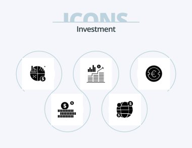 Investment Glyph Icon Pack 5 Icon Design. . . money. money. finance