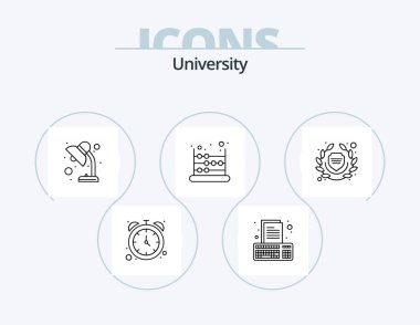 University Line Icon Pack 5 Icon Design. study. deadline. scissor. time. stop