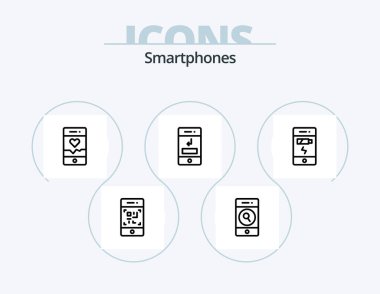 Smartphones Line Icon Pack 5 Icon Design. audio. settings. connection. phone. cell