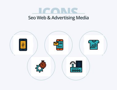 Seo Web And Advertising Media Line Filled Icon Pack 5 Icon Design. board. wifi. pass. router. uniform