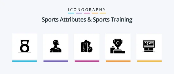 Sports Atributes Sports Training Glyph Icon Pack Including Goblet Champion — Wektor stockowy