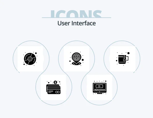 User Interface Glyph Icon Pack Icon Design Mug Navigation Disk — Stockvector