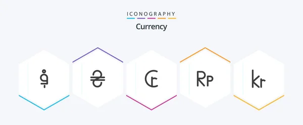 Currency Flat Icon Pack Including Icelandic Currency Cash Krone Indonesian — Image vectorielle