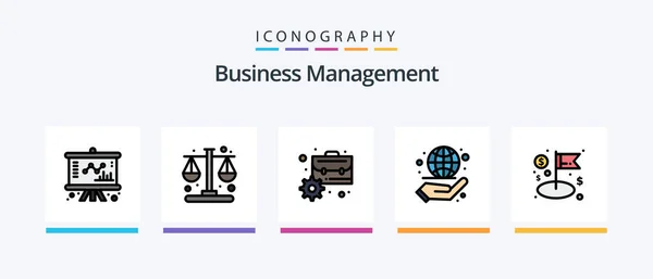 Business Management Line Filled Icon Pack Including Business Dollar Business — Archivo Imágenes Vectoriales