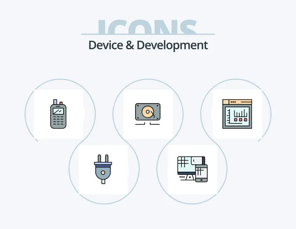 Device Development Line Filled Icon Pack Icon Design Game Education — Vetor de Stock