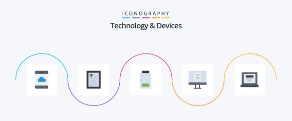 Devices Flat Icon Pack Including Website Low Laptop Office — Stockvektor