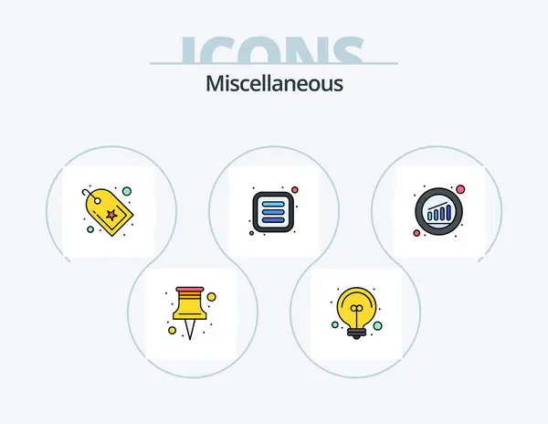 Miscellaneous Line Filled Icon Pack Icon Design Development Bell House — Stockvector