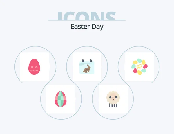 Easter Flat Icon Pack Icon Design Easter Date Celebration Easter — Stockvector