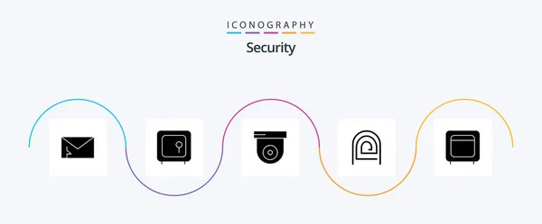 Security Glyph Icon Pack Including Reader Password Money Fingerprint Security — Vetor de Stock