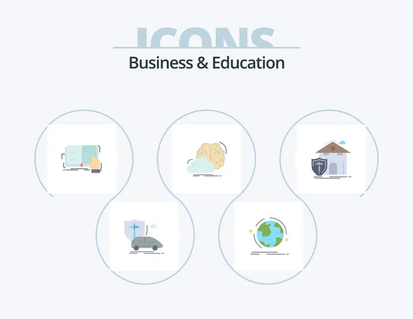 Business Education Flat Icon Pack Icon Design Idea Brainstorming Connection — Stock Vector