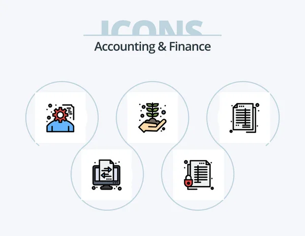 Accounting Finance Line Filled Icon Pack Icon Design Abacus Finance — Wektor stockowy